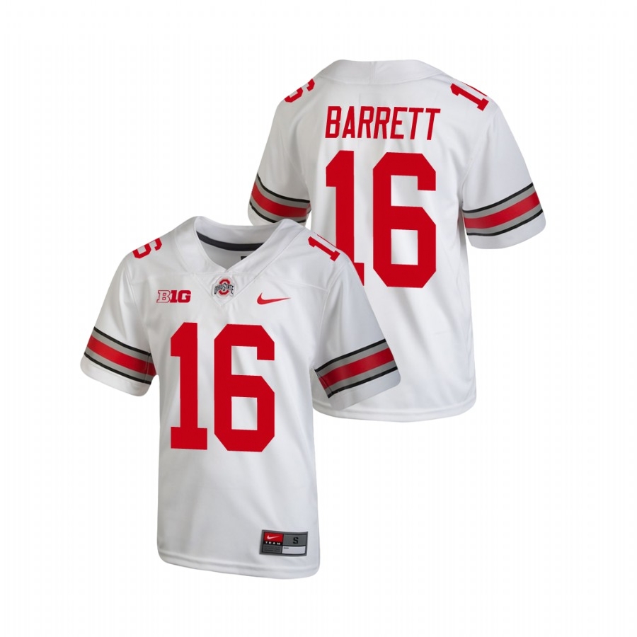 Ohio State Buckeyes Youth NCAA J.T. Barrett #16 White Replica College Football Jersey DSJ2249EP
